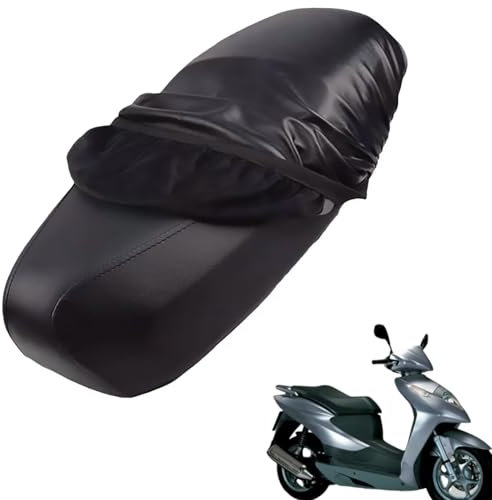 genérico Cuero Funda Asiento Moto Compatible con Honda Scooters Dylan 150, Funda para Asiento Moto, Impermeable, a Prueba de Lluvia (Negro)