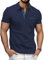 HMIYA Poloshirt Herren Kurzarm T-Shirts mit Tasche Polo Klassisches Sommer,Navyblau,L