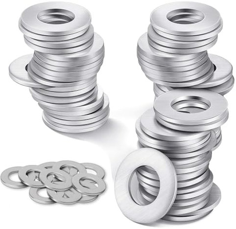 eupdd 100 Pièces Rondelles Metal Inox: M10×15×1mm Rondelles pour Gonds de Porte, Métal Rondelles de Fixation, Rondelles Inox Acier Inoxydabl, Rondelle Gond de Porte, Rondelles pour Charnières