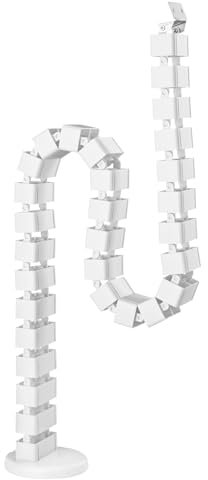 Mimoke Tuyaux de câbles pour bureaux réglables en hauteur - Gaine de câble flexible - Longueur - Gestion des câbles - Carré - Noir (blanc, montage à vis)