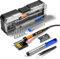 Lötkolben Set 90W mit LCD Anzeige, Temperaturregelung 200–480 °C, 5 Spitzen, Entlötpumpe, Lötzinn, Paste, Pinzette & Koffer – Elektronik Reparatur & DIY Lötstation Komplettset
