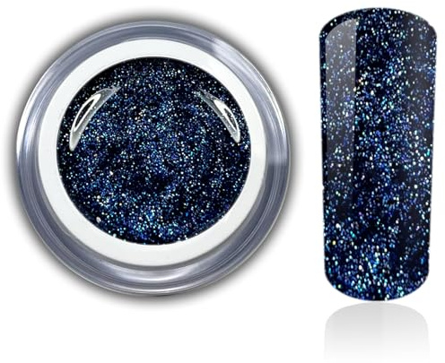 Farbgel UV LED Gel Glittergel Blau Jukebox - Nageldesign & Nailart für Gelnägel Nagelgel Studioqualität 5ml RM Beautynails