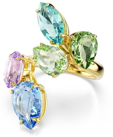 Swarovski Gema Kollektion Motiv-Ring, Gemischte Schliffe, Mehrfarbig, Goldfarben beschichtet