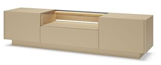 Masseno TV-Schrank Porta 176,4 cm Fernsehschrank mit 1 Schubladen und 2 Türen TV-Lowboard für Wohnzimmer Modern 176,4x39,5x43,4 cm Beige
