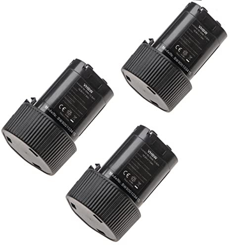 vhbw 3X Akku kompatibel mit Makita Baustellenradio BMR102, BMR101, BMR103, BMR103B, BMR100 Werkzeug (1500 mAh, Li-Ion, 10,8 V)