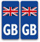 stika.co Pack of 2 Motorcycle GB Flag Self-adhesive Vinyl Sticker for Number Plate, Brexit Alternative Badge, Travel abroad in Europe