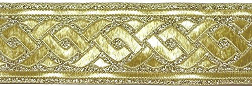 10m Brokat Borte Webband 35mm breit Farbe: Lurex-Gold von 1A-Kurzwaren 35069-go