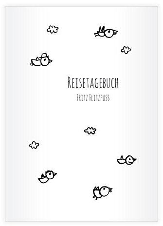 2 personalisierte, Nette DIN A4 Schulhefte, Schreibhefte mit Vogel Umschlag zum Ausmalen Lineatur 25 (liniertes Heft)