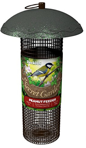Peckish 60051220 Secret Garden Peanut Bird Feeder, Green, 14 x 14 x 25 cm