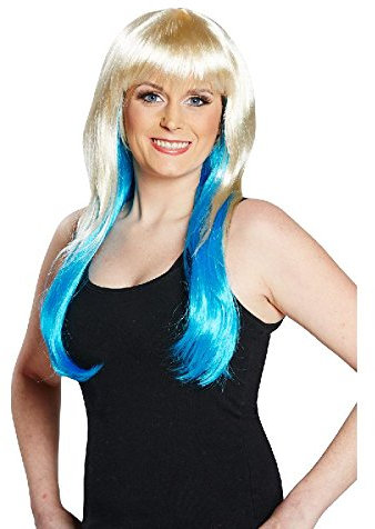 Rubie's Damen Perücke Peggy Blue in blond-blau zum Kostüm Karneval Fasching