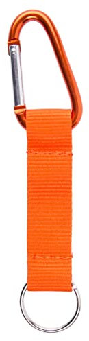 Karteo® Schlüsselband | Kurzband Karabiner und Schlüsselring | Schlüsselanhänger orange mit Metallkarabiner