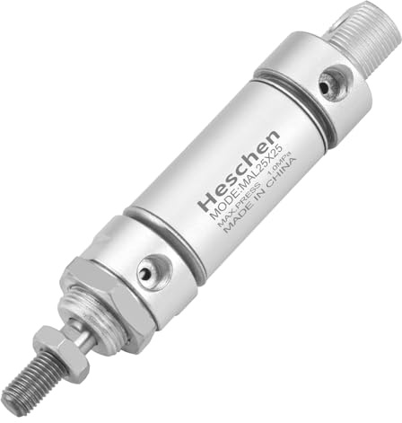 Heschen Pneumatic Slim Air Cylinder MAL 25-25 PT1/8 Port 25mm Bore 100mm Stroke Double Acting (25mm Stroke)