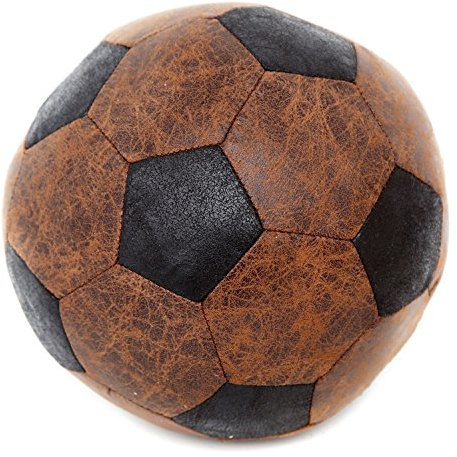 Carousel Home and Gifts Distressed Leather Look Brown Black Football Style Novelty Decorative Doorstop