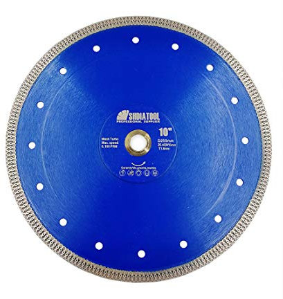 SHDIATOOL Diamant-Trennscheibe Trennschleifscheibe Turbo-Netz mit X-Felgensegment für Keramikfliesen Keramikdurchmesser 250mm