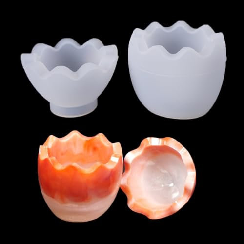 FineInno Gießform Ei,Vorratsdosen Epoxidharz Formen,Egg Box Resin Mold,Kerzenhalter Silikonform, Giessform Harz Form für Dose