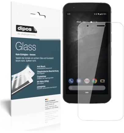 dipos 2x Displayschutzfolie 9H klar für Caterpillar Cat S52 | Bricht und splittert nicht, kein Echtglas, Anti-Shock, passt perfekt, kratzfest, blasenfrei, hüllenfreundlich, selbstklebend