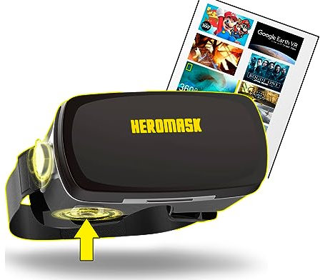 Heromask Pro-VR-Brille - VR Headset Gaming -Virtual Reality- Geschenk kompatibel mit iPhone 11, X - Samsung. Geburtstagsgeschenk - Android- Phone, 3D-Brillem, Spiele - Geschenk für Erwachsene