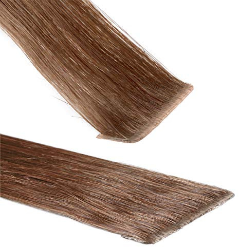 hair2heart Premium Invisible Tape Extensions Echthaar - 30 Tapes 60cm Dunkelblond