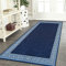PHP Carpet Runners for Hallways Non-Slip Long & Wide Heavy-Duty Plain Super Absorbent Area Rugs, Stair Carpet and Kitchen Anti-slip Floor Mats - Greeky Rug (Blue & Cream, 66 x 220 cm - XL Runner)