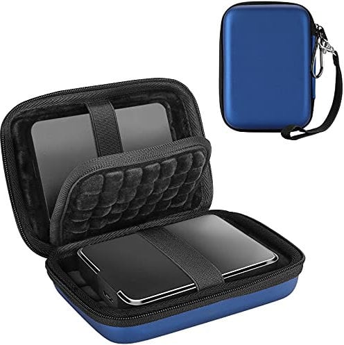 ProCase Doppelte Festplattentasche für 2 Externe 2,5 HDD, Externe Festplatte Tasche kompatibel mit Canvio Partner, Intenso Memory, Reisetasche für WD My Passport/Elements, Seagate Portable -Navy