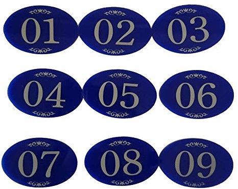 Sourcemall Schließfach-Nummernschilder Türschild mit Selbstklebeband Nummer 1-10 (blau)