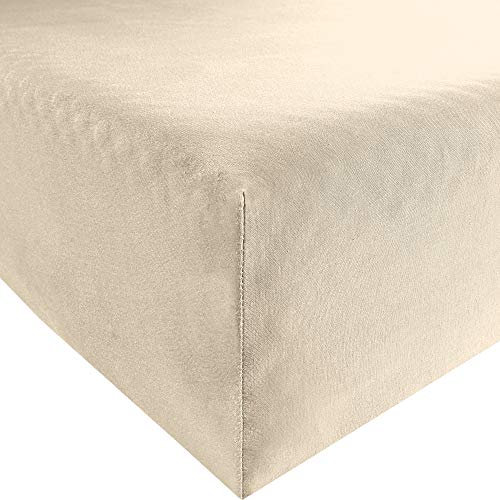 REDBEST Spannbettlaken Denver Elasthan-Jersey-Stretch Natur Größe 140x200 cm - 160x200 cm - besonders weich und anschmiegsam, bügelfrei, mit Rundumgummi