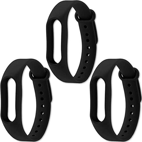 OcioDual 3 Cinturini di Ricambio Nero Compatibile con Xiaomi Mi Band 2 Nero Braccialetto Bracelet Bracciale Silicone Sostitutivo