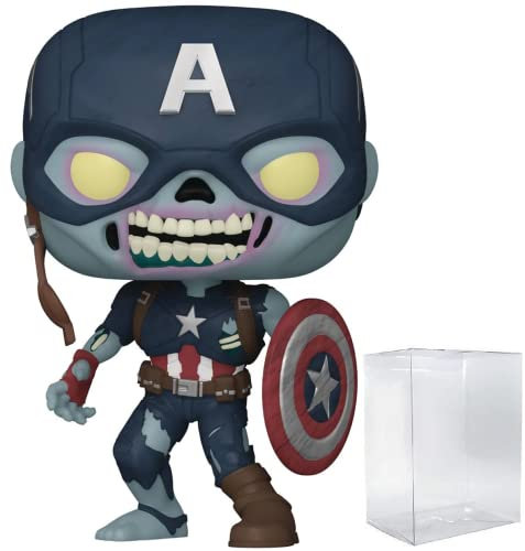 Marvel : What If? - Zombie Captain America Funko Pop ! Figurine en vinyle (livrée avec étui de protection compatible Pop Box)