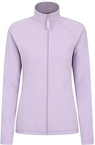 Mountain Warehouse Raso Womens Fleece - Soft Touch Ladies Sweater Top with Full Zip, Microfleece - Best for Daily Use, Outdoors & Travelling Lilac Women's Size 4