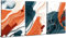 Set of 3 Abstract Wall Art Boho Decor Orange Navy Blue Pictures for Bedroom Walls Neutral Marble Painting Canvas Prints Abstract Ocean Wave Poster Modern Nordic Framed Artwork Home Decorations 12x16