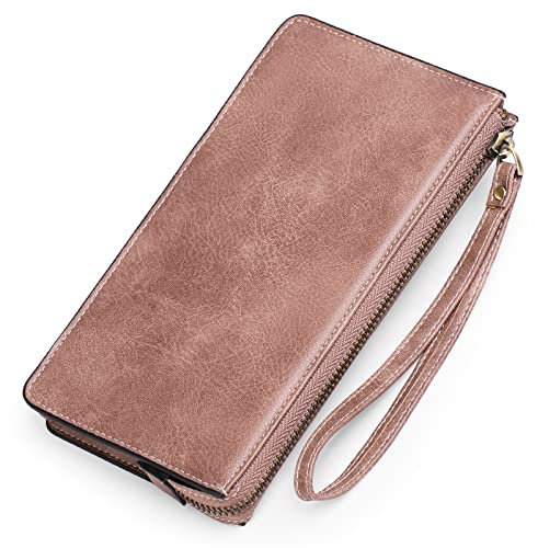 GAEKEAO Portefeuille Femme, Portefeuilles et Porte-Cartes avec Blocage RFID, Grand Porte Feuille Longue, Porte-Monnaie à glissière Souple Femme