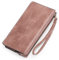 GAEKEAO Purses for Women Wristlet Leather Clutch Wallet RFID Blocking Slim Long Purse with Wrist Strap