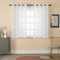 GIRASOLE HOME® 1 Paar Voile Filtervorhänge mit silbernen Sternen, weiß, für Innenräume mit Ösen 2 Paneelen (Sterne Silber, 140 x 145 cm)