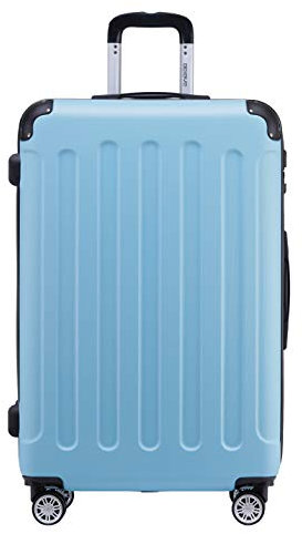 BEIBYE- Hartschalenkoffer Koffer Trolley Rollkoffer Reisekoffer Zahlenschloß 4 Zwilings-Rollen (Glacial Blue, Large-76cm)