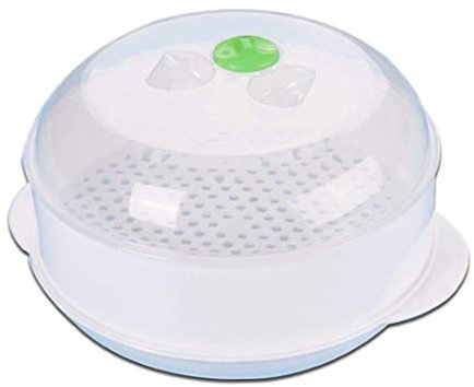 Microwave Steamer Vegetable Steamer Microwave Rice Vegetable Rice Oven Plastic Heat-resistant Single-layer with Lid for Kitchen Cooking.