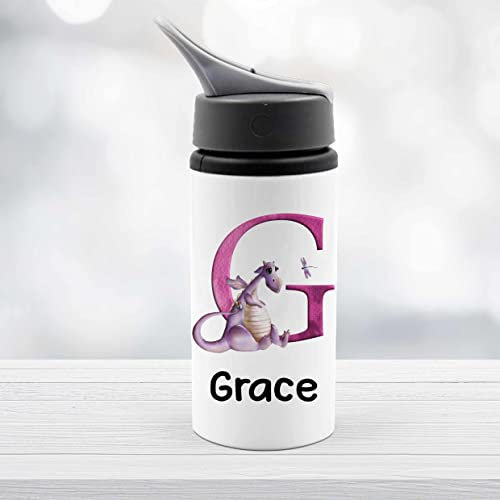 Pink Dragon Drink Container Personalised white alimumim metal water bottle