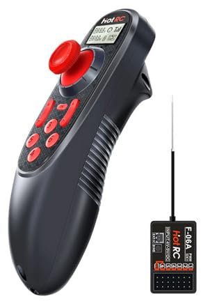 HOTRC DS-600 6CH RC Sender und Empfänger 2,4 GHz Fernbedienung mit DS 600 PWM 6-K-Empfänger für RC Boot (2 Empfänger)