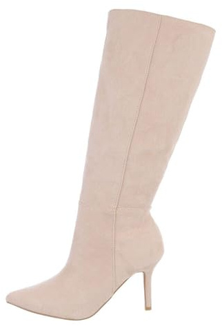 Ital Design Damen Stiefel mit Reißverschluss und Stilettoabsatz, spitze Form