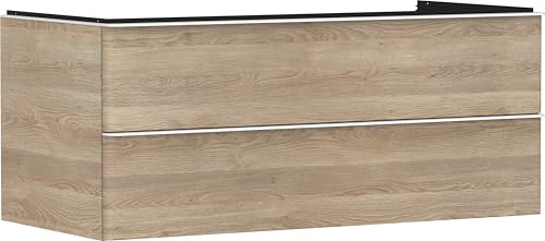 hansgrohe Xelu Q Waschtischunterschrank, 1180x550, 2 Schubkästen, für Konsolen mit Aufsatzwaschtisch, 5408, Farbe: Möbel Eiche Natur/Griff Mattweiß