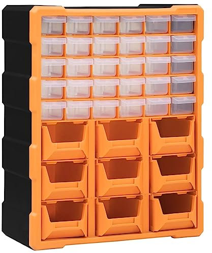 Toshilian Casier à Vis en Plastique, Casier de Rangement Armoire à Outils Organisateur Multi-tiroirs avec 39 tiroirs 38x16x47 cm