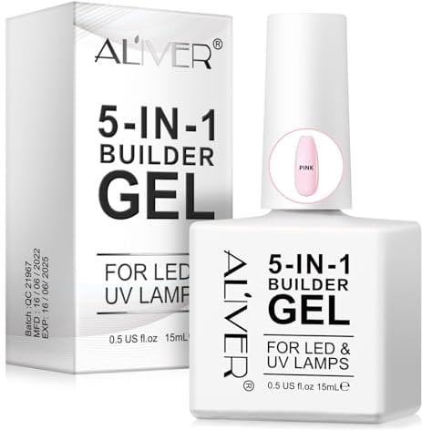 P-Beauty 5-in-1 Nagelaufbau Gel, stärkendes Builder | Aufbaugel für Nägel, Nail UV LED Gel, Unterlack, Nagellack, Gelnägel, Nail Art Design | dauerhafte Nagelstärkung & Verlängerung | Rosa 1x15ml