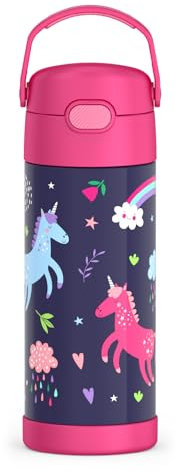 Botella FUNtainer® de acero inoxidable sin licencia de 410 ml, diseño de unicornio