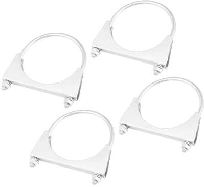 Partuto Round U Bolt Muffler Exhaust Clamps for Car 4 ID 102mm 4 Pcs | Muffler Exhaust Clamps
