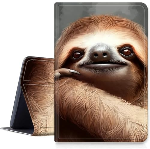 DIGTIALLL Case for Amazon Kindle Fire 7 Inch Tablet (9th/7th/5th Generation, 2019/2017/2015 Release) PU Leather Smart Protective Cover with Auto Sleep/Wake,Cute Sloth