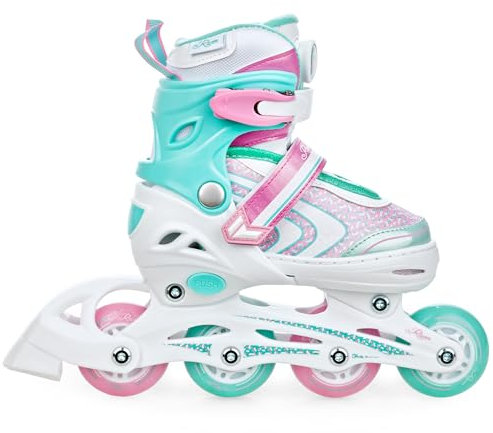 RAVEN Inline Skates Inliner für Kinder Mädchen verstellbar (Lia Plus Mint, 34-37 (21,5cm-24cm))