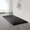 AQUARA Shower Tray, Slate Effect SMC Slip-Resistance Shower Base with Waste & Resin Grid Cover. 1700 x 700mm Stylish and Durable Black Trays for Shower Cubicle