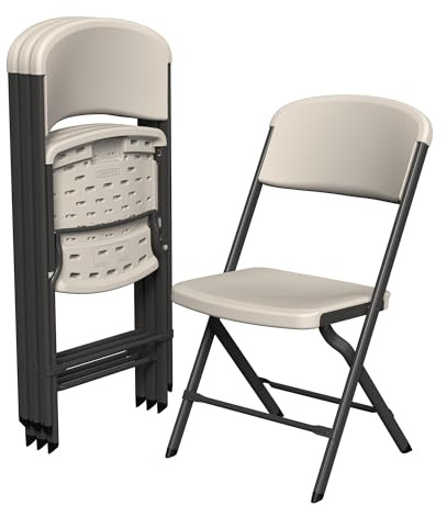 LIFETIME Folding Chairs, Heavy Duty Foldable Chair Contoured for Comfort, 4-Pack