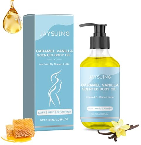 Caramel Vanilla Body Oil, Body Oils For Women, Body Oil Vanilla, Caramel Vanilla Fragrance Body Moisturizer Oil, Deeply Nourishing, Long-Lasting Fragrance, Body Massage Oil for All Skin Types(100ML)