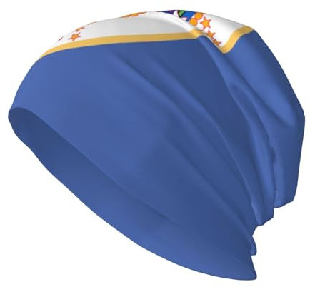 Minnesota Mütze mit Bundesstaatsflagge, lässig, für Erwachsene, Sport, elastisch, randlos, für Männer und Frauen, warme Mütze, Schwarz, Schwarz, Einheitsgr��e