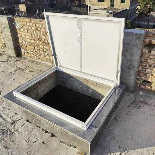 Vibeo Dachfenster Hochleistungs-Dachausstiegsluke mit Internem Schloss, Metall-Dachbodenzugangstür - 90° Hydraulische Öffnung, Dach Wetterfeste Oberlichtabdeckung(40x36in/102x91cm)